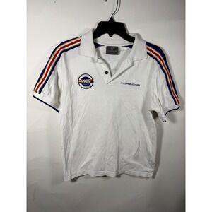 Porsche Racing 1982 24 Hours Polo Shirt Men's XS White Blue Stripes